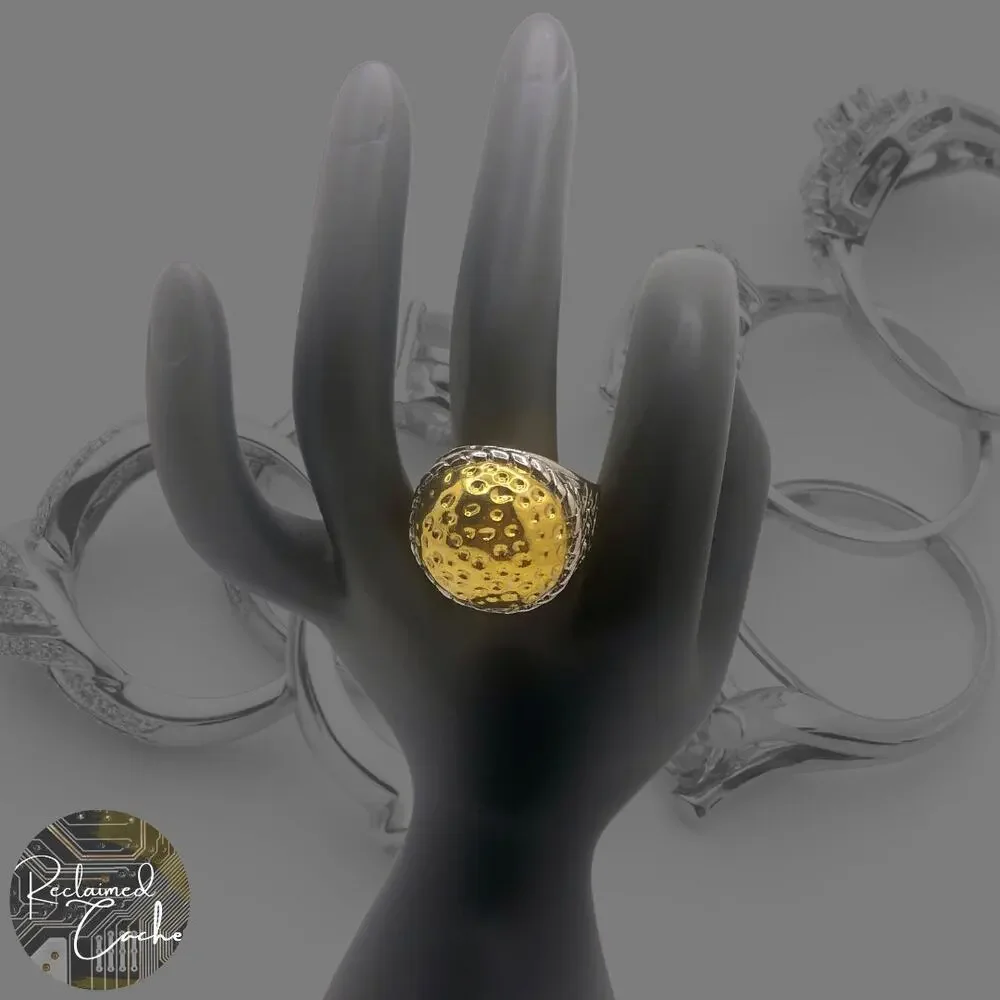 Silver and Gold Circle Ring - Size 9